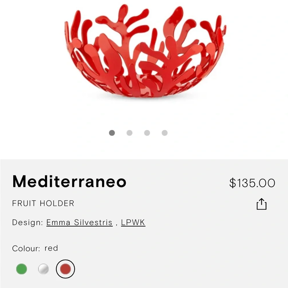 Alessi red fruit bowl - Picture 3 of 4
